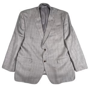 Lauren Ralph Lauren Blazer Silk Wool 48R Gray Two Button Single Vent Suit Jacket